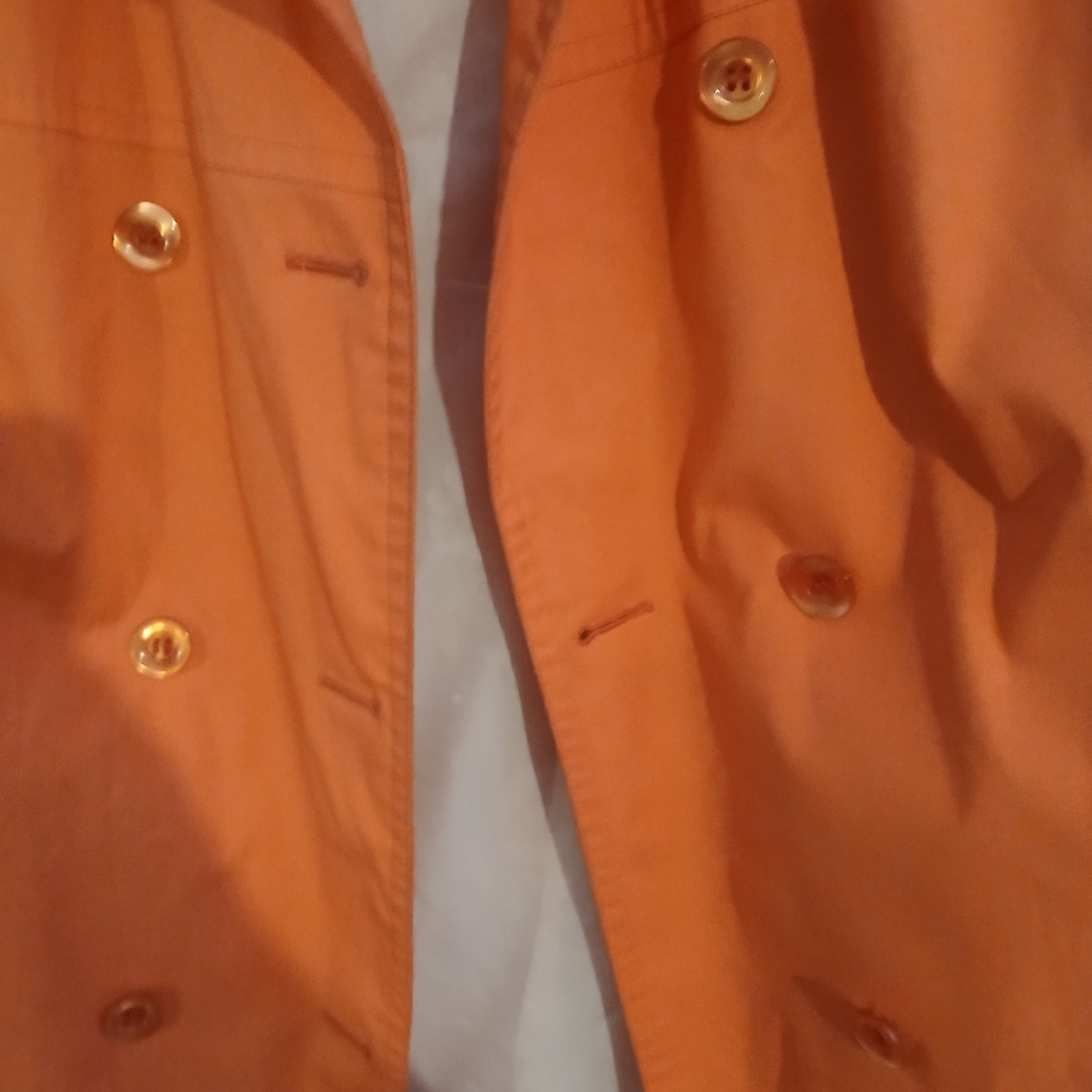 London Fog Orange Double-Breasted Trench Coat - Picture 2 of 6